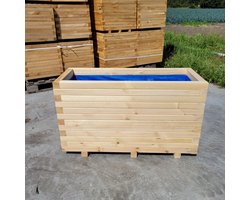 AMISHOUT - Hoge houten plantenbak 100x40x54 – naturel bloembak buiten