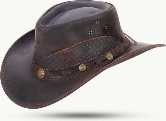 Chapeau en cuir marron Scippis Lyndon S