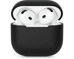 Studio Air Hoesje geschikt voor Airpods 4 - Schokbestendige Siliconen Case - Zwart