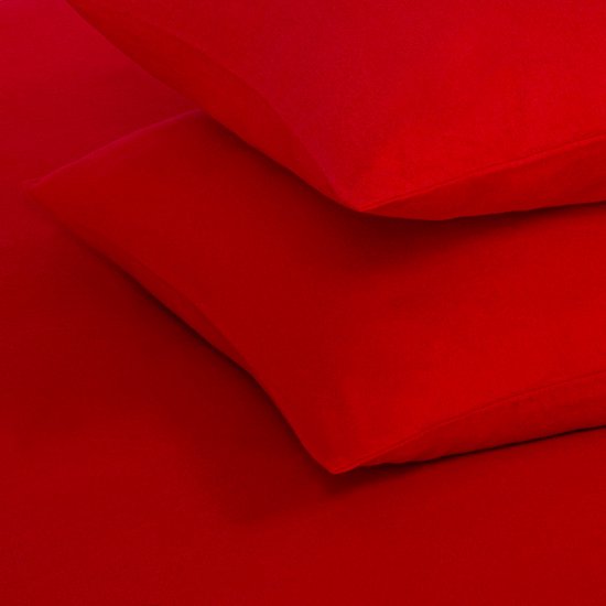 DoubleDry Dekbedovertrek Flanel 100% Zacht Katoen - Eenpersoons 140x200/220 cm + 1 Kussensloop - Ademend & Huidvriendelijk - Fel Rood van Merkloos — afbeelding 5