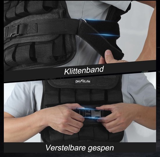 DH FitLife Verstelbaar Gewichtsvest 10 KG/20 KG, Compact En Stabiel Voor Spieropbouw Krachttraining Verzwaarde Vest Hardloopvest Dames Heren Fitnessvest Trainingsvest 10kg 1630564913