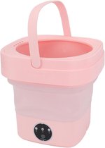 Mini lave-linge électrique portable pliable de 65 litres avec essorage – Pliable et compact – Lave-linge automatique pour sous-vêtements à seau pour les voyages – Rose