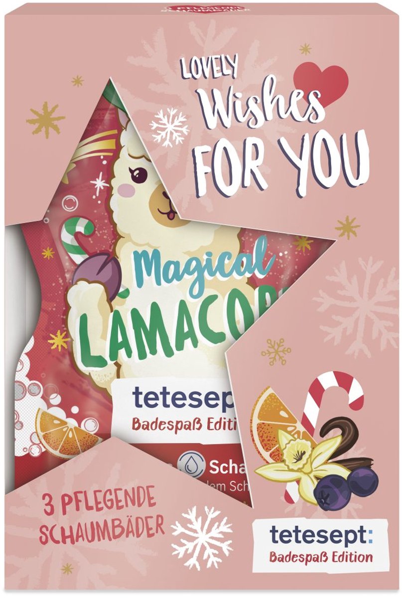 Goedkoopste Geschenkset Badschuimpjes - Tetesept Lovely Wishes For You! Geschenkset - 3x 40ml | Kerst Cadeauset - Giftset - Kerstgeur Badschuim set van 3