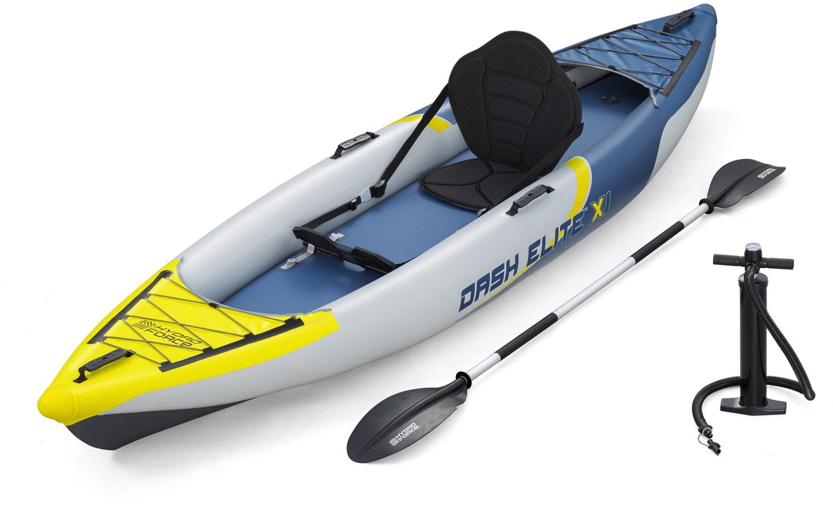 Hydro Force Dash Elite X1 Opblaasbare TPU Kajak Set voor 1 Persoon 3.35m