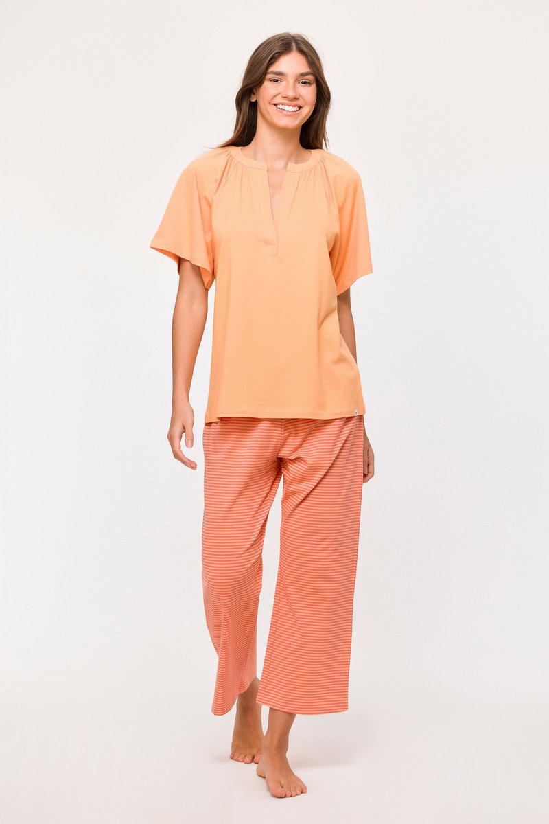 Woody pyjama dames - oranje - 251-10-SIL-Z/519