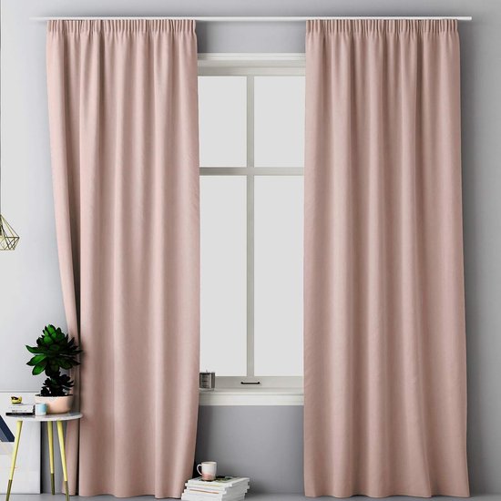 ROOM99 Aura gordijn met plooiband, 140 x 230 cm breed x hoogte, verduistering, schuifgordijnen, decoratief, modern gordijn, woonkamer, slaapkamer, lichtgrijs, 1 stuks
