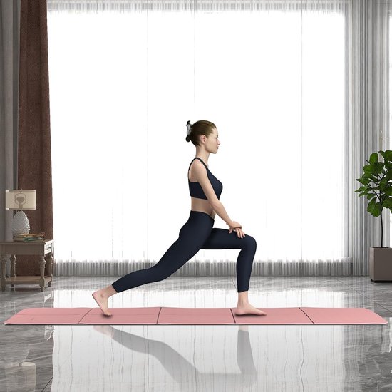 Opvouwbare yogamat - antislip - geschikt voor onderweg - 1 stuk - tweekleurig - TPE materiaal - 183 cm x 61 cm — afbeelding 3