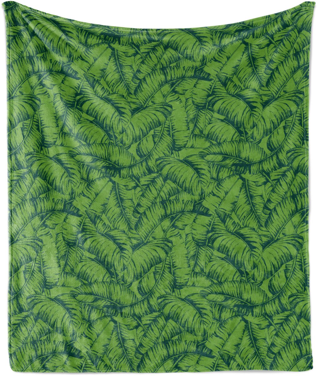 New Bed Exotisch Warboel van Bananenbladeren Zachte Flanellen Fleece Deken, 125 cm x 175 cm