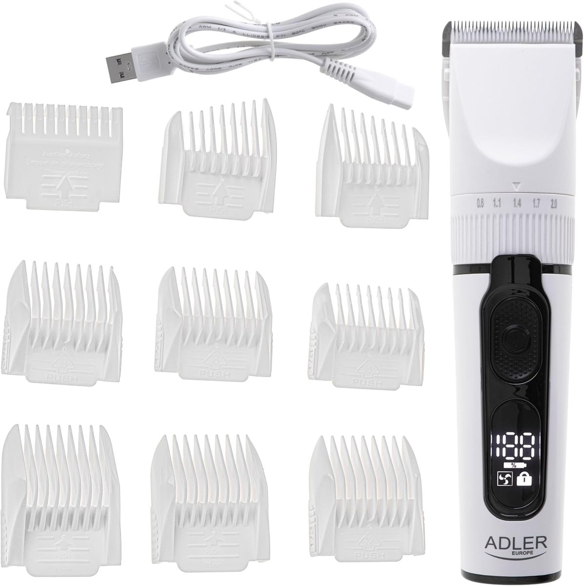 SnelShoppen - Haartrimmer Snoerloos Waterdicht LED Display voor Mannen en Jongens, Oplaadbare Baardtrimmer en Scheerapparaat IPX6, Perfect voor Thuis