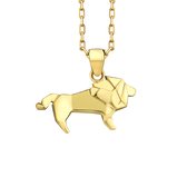 Collier pendentif lion en or poli 30 pouces
