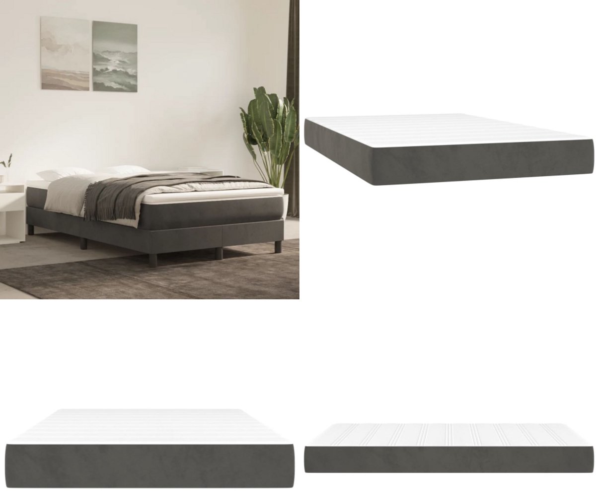 vidaXL Pocketveringmatras 120x200x20 cm fluweel donkergrijs - Pocketveringmatras - Pocketveringmatrassen - Matras - Pocketvering Matras