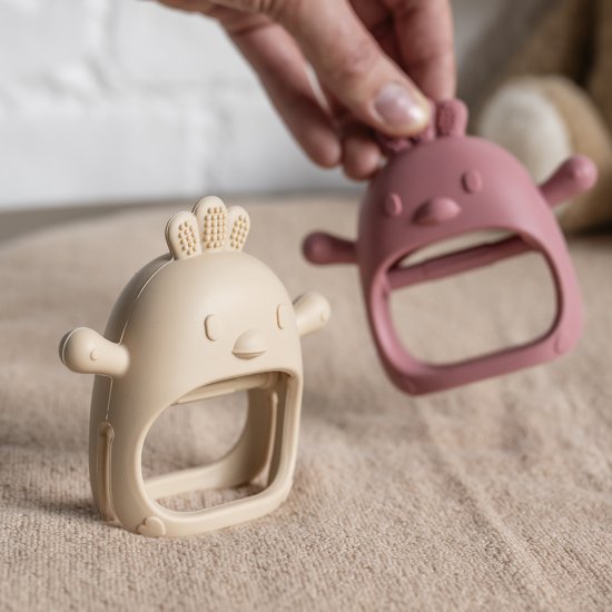 Nattou SILICONE Bijthandschoen - 11,5 cm - Klei van Nattou — afbeelding 3