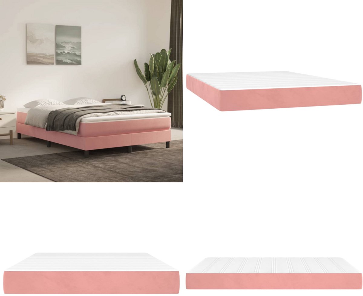 vidaXL Pocketveringmatras 140x200x20 cm fluweel roze - Pocketveringmatras - Pocketveringmatrassen - Matras - Pocketvering Matras