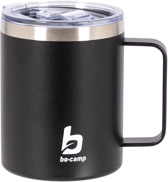 Bo-Camp - Industrial - Mug isotherme - Hardy - Avec couvercle - Zwart - 350 ml