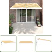 Auvent Extensible The Living Store - 3,5 x 2,5 m - Jaune et Wit - Aluminium Enduit de Poudre