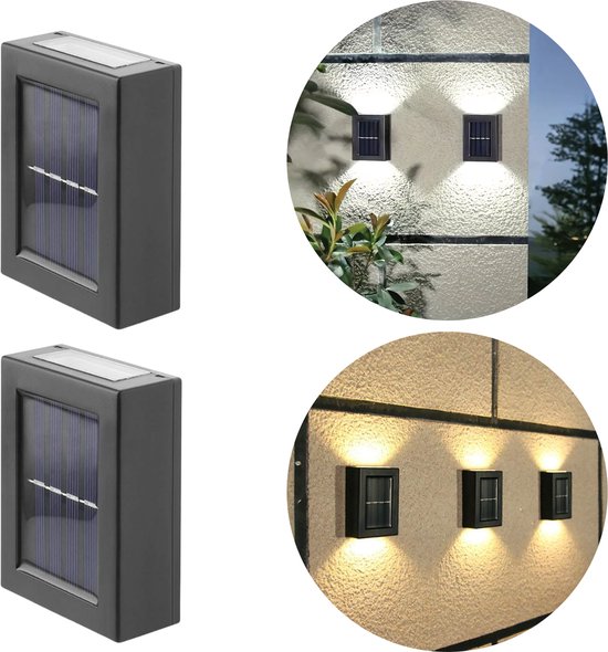 Homèlle Solar Buitenlamp met bewegingssensor - Wandlamp - 2 stuks