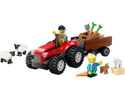 foto van LEGO City Rode tractor met aanhanger en schapen - 60461