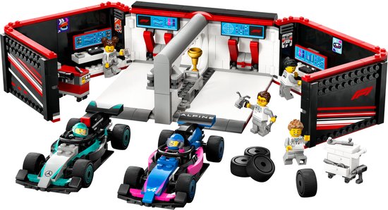 Garage LEGO City F1 avec voitures Mercedes-AMG et Alpine - 60444