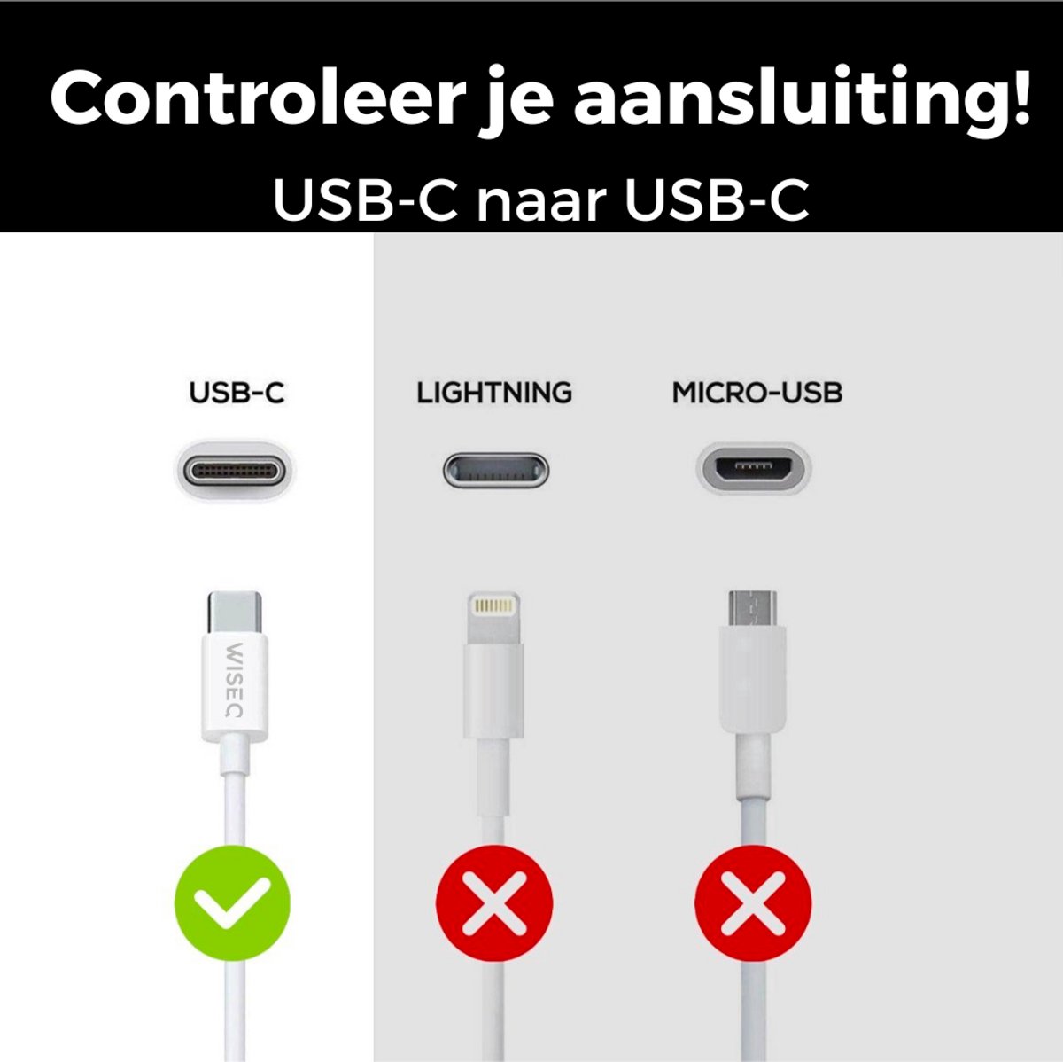 USB-C naar USB-C kabel 2m set 2x 100W snellader datakabel voor laptop tablet smartphone wit - Afbeelding 4