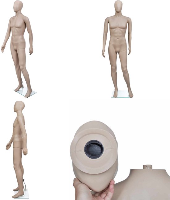 VidaXL Etalagepop Man Rond Hoofd Mannequin Mannequins Paspop vidaxl-etalagepop-man-rond-hoofd-mannequin-mannequins-paspop