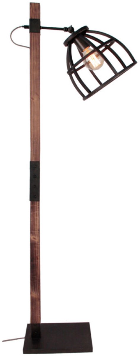 Chericoni Aperto Vloerlamp - 1 lichts - 140 cm Hoog - Zwart - Hout en Metaal