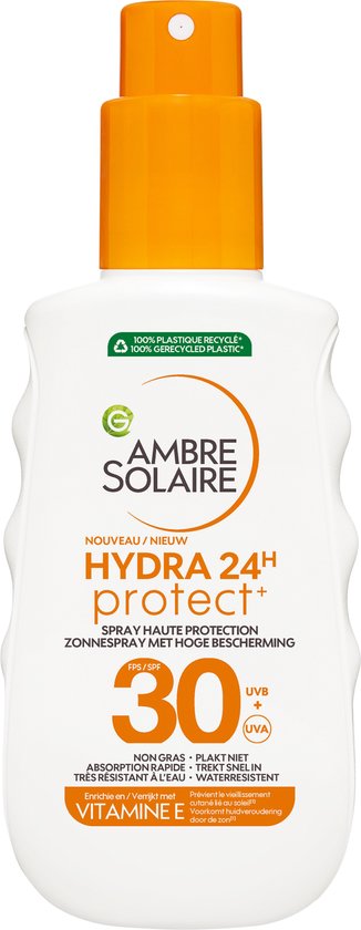 Garnier Ambre Solaire Hydra 24H Protect Zonnebrandspray SPF30 - Niet vet - Waterresistent - Vitamine E - beschermt en hydrateert – 150ml