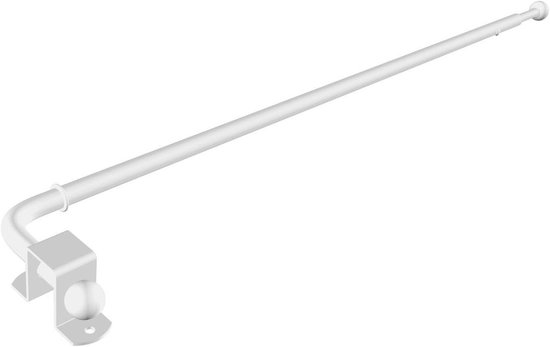 Deco-Raum Vitragestang, 2 stuks, uittrekbaar, wit, lengte 40-60 cm, met draaibare raamhaak voor raamkozijnen, 10-27 mm, ovale gordijnroede, zonder boren