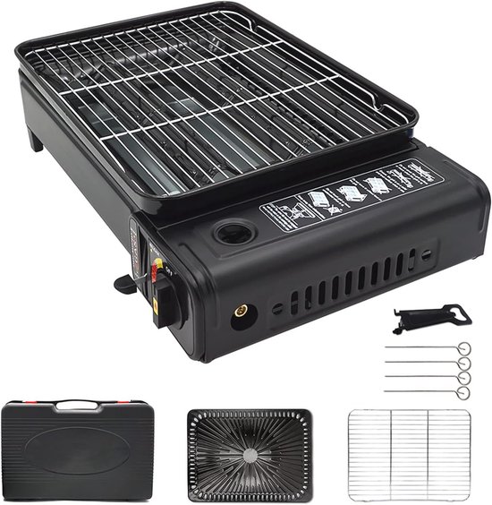 Outsunny Metalen Houtskoolgrill BBQ Smoker met Wielen, Verstelbaar