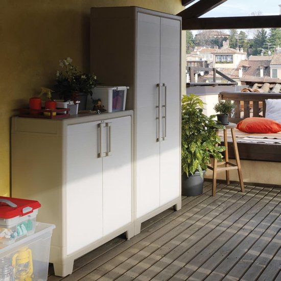 Keter Titanium Kast – Hoog Model – 80x44x182 Cm – 4 Legplanken (30 Kg Draagkracht Per Plank) – Waterdicht En UV-bestendig – Voor Binnen En Buiten