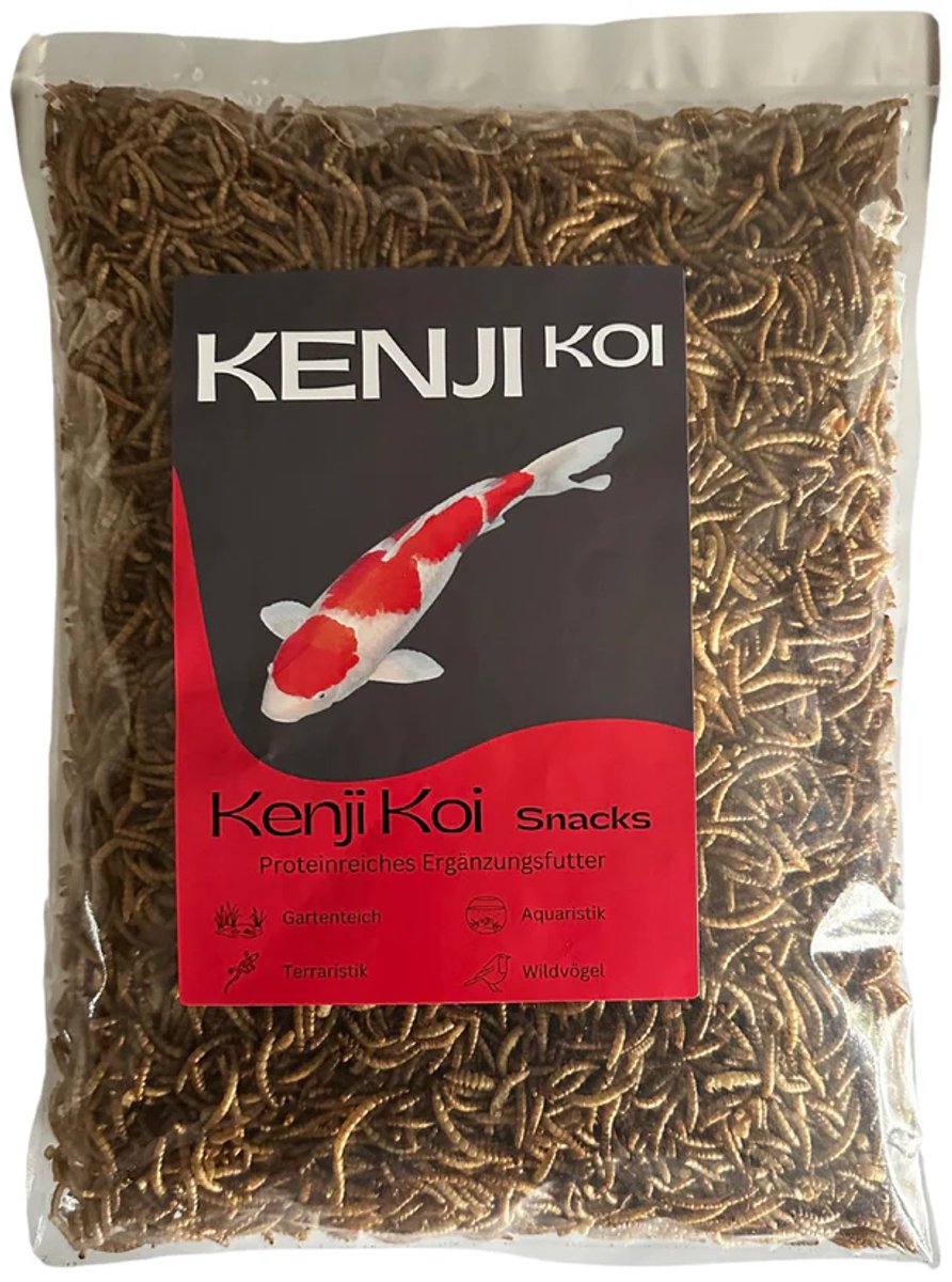 KENJI KOI Meelwormen - 5 Liter - Koivoer - Visvoer - Voor gezonde vijvervissen