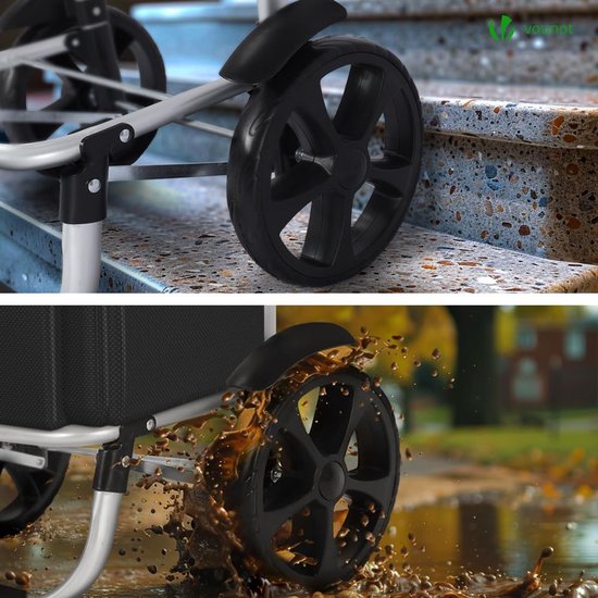 VOUNOT Boodschappentrolley met 6 wielen van aluminium met waterdicht