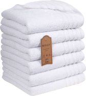 Bol.com Betully ® Magti - Handdoeken 50 x 100 cm - set van 6 - Hotelkwaliteit – Zware kwaliteit 500 g/m2 Wit aanbieding