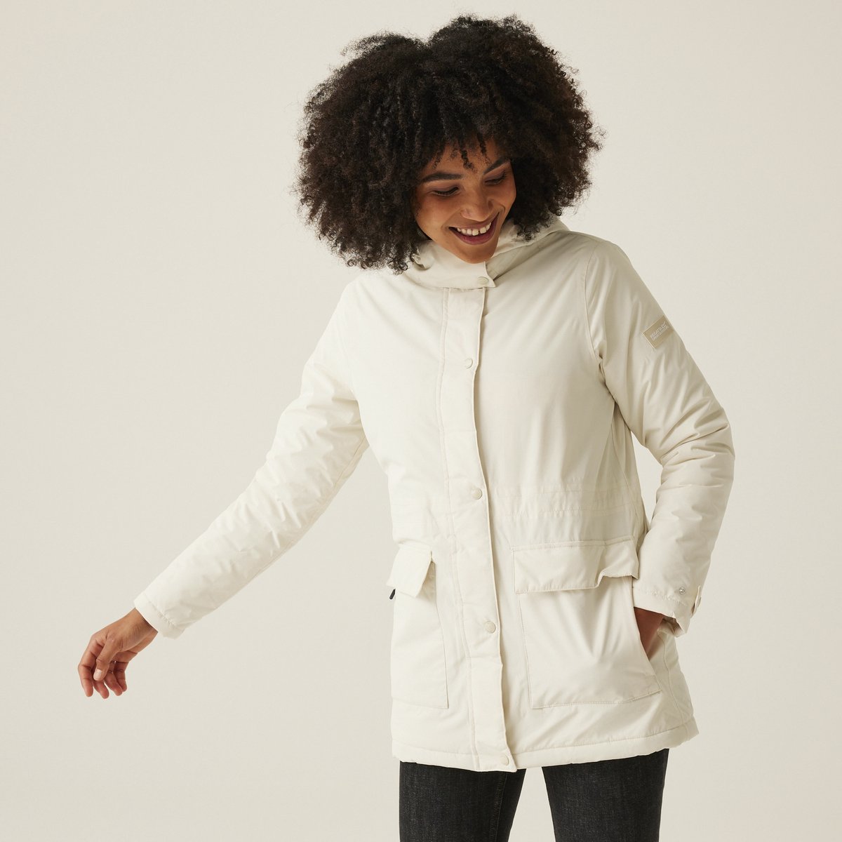 Regenjas Wandelen Dames Waterdicht Ademend Lichtgewicht Wit