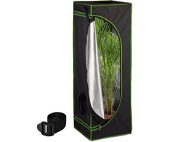 kweektent - 120 x 40 x 40 cm - reflectiefolie binnenin - verduisterend - zwart-groen