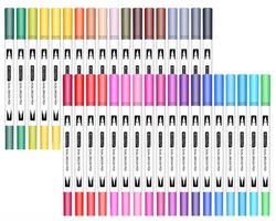 foto van Woodley Dubbelzijdige Stiften Voor Volwassenen en Kinderen - Set 36 Stuks - Markeerstiften - Brushpennen - Alcohol Stiften - Twinmarkers