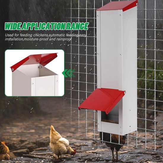 Voerhopper voor Kippen met regenscherm - kippenvoer tot 5kg