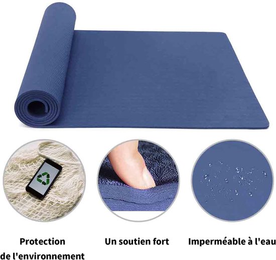 Gymnastiekmat - Antislip Fitnessmat - 1 stuk - Marine - 183 x 61 x 0,6 cm — afbeelding 5