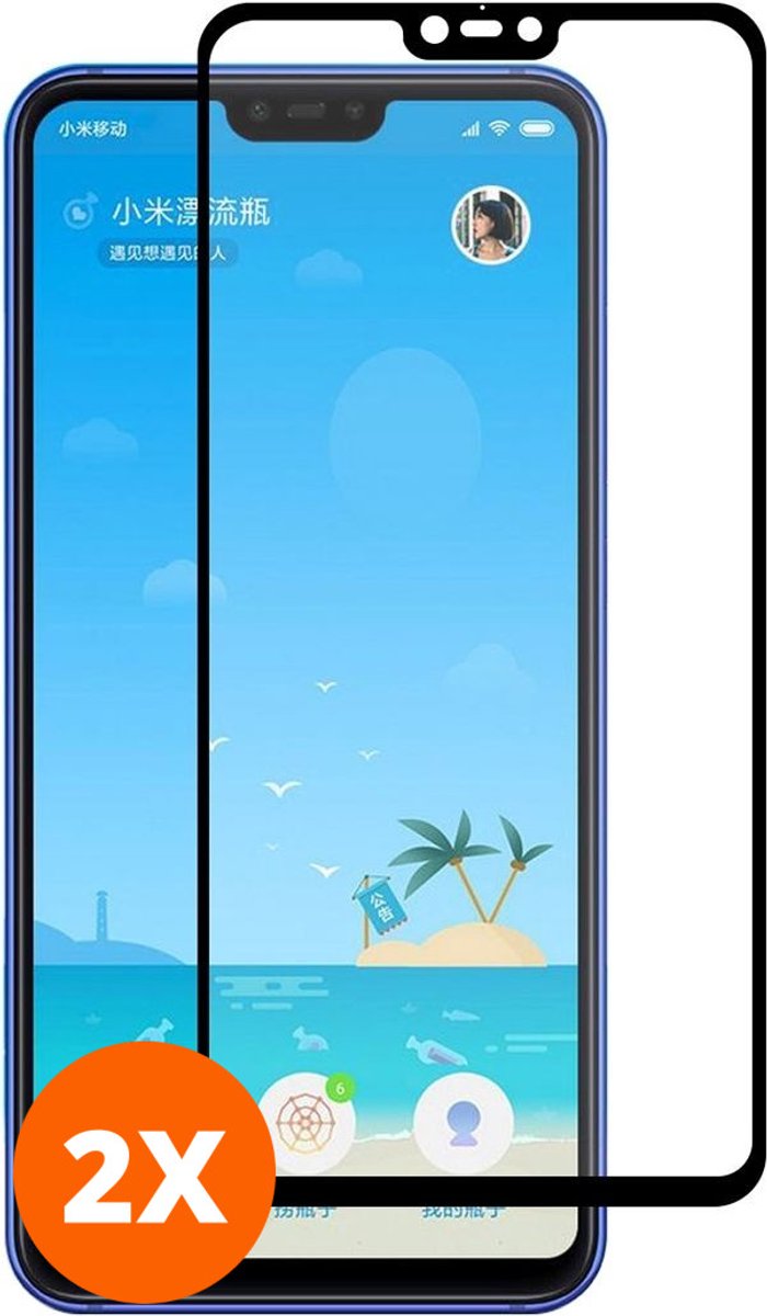 Mobigear Screenprotector geschikt voor Xiaomi Mi Play Glazen | Mobigear Premium Screenprotector - Case Friendly - Zwart (2-Pack)