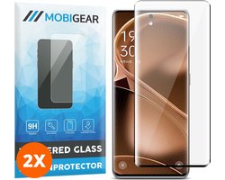 Mobigear Screenprotector geschikt voor OPPO Find X6 Pro Glazen | Mobigear Screenprotector - Case Friendly - Zwart (2-Pack)
