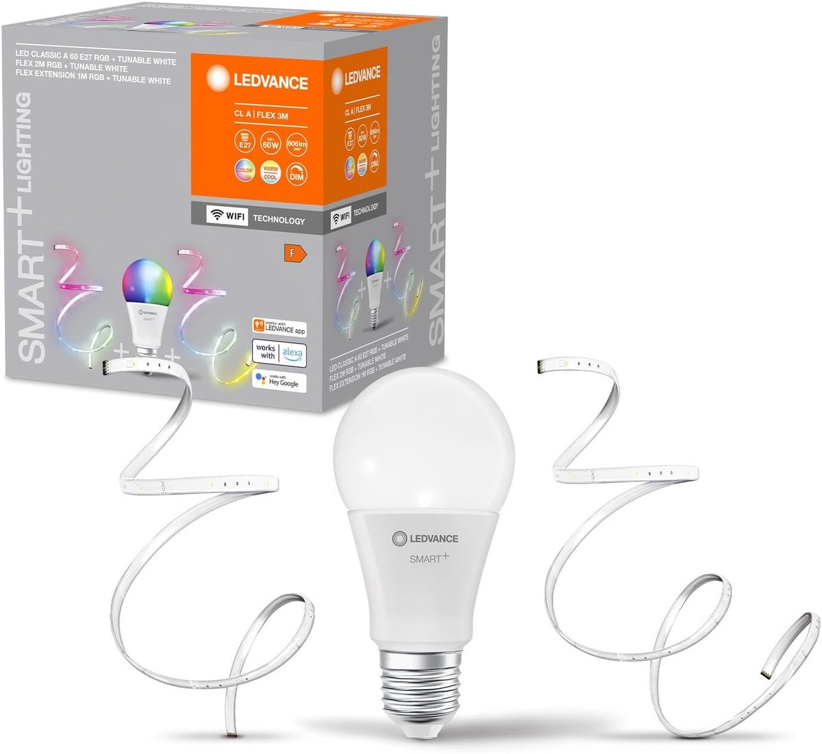 Slimme WiFi RGB Lamp en Verlichtingsstrip Bundel - 16 Miljoen Kleuren, Compatibel met Alexa, Google Home en SmartThings