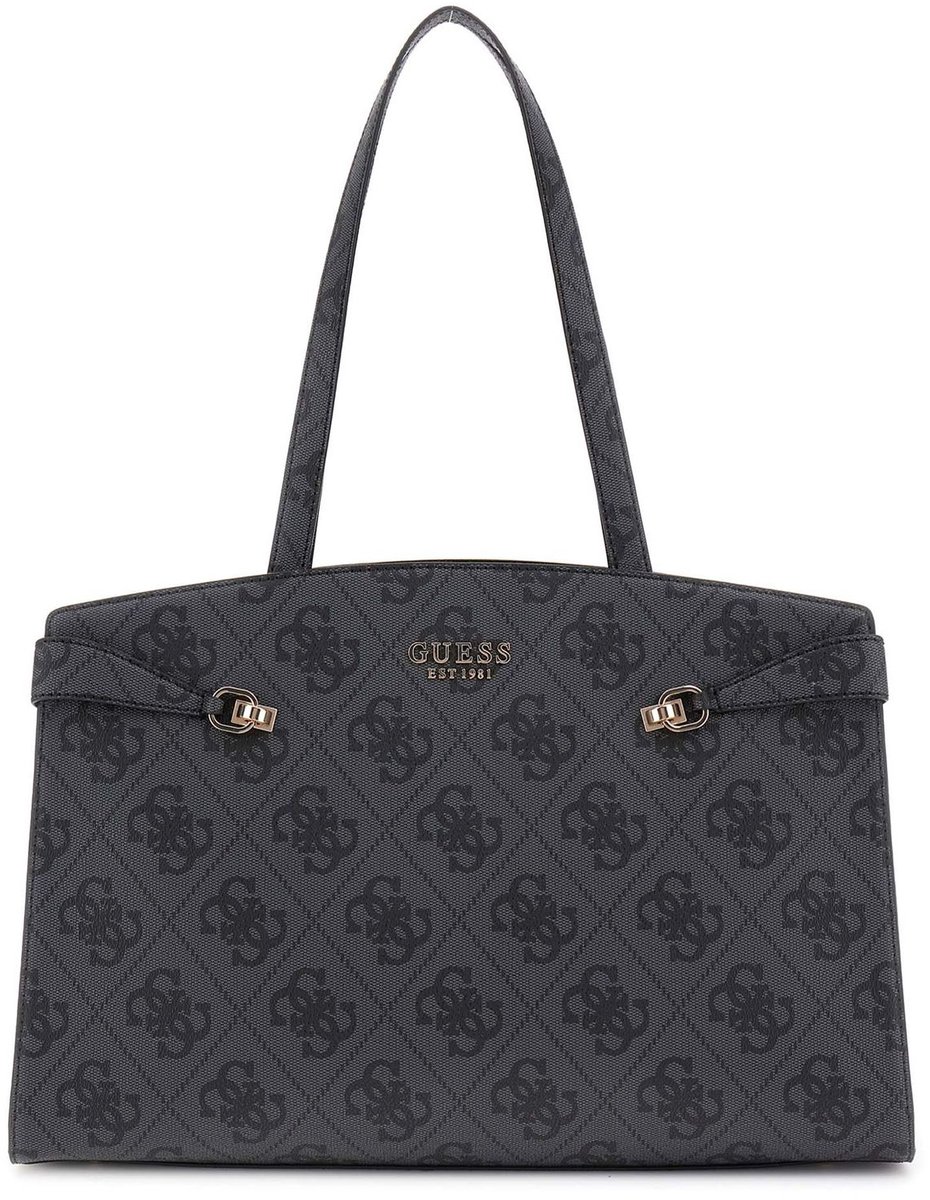 GUESS Reistas Shopper Lorelei Travel Weekend Bag Coal Logo Donkergrijs