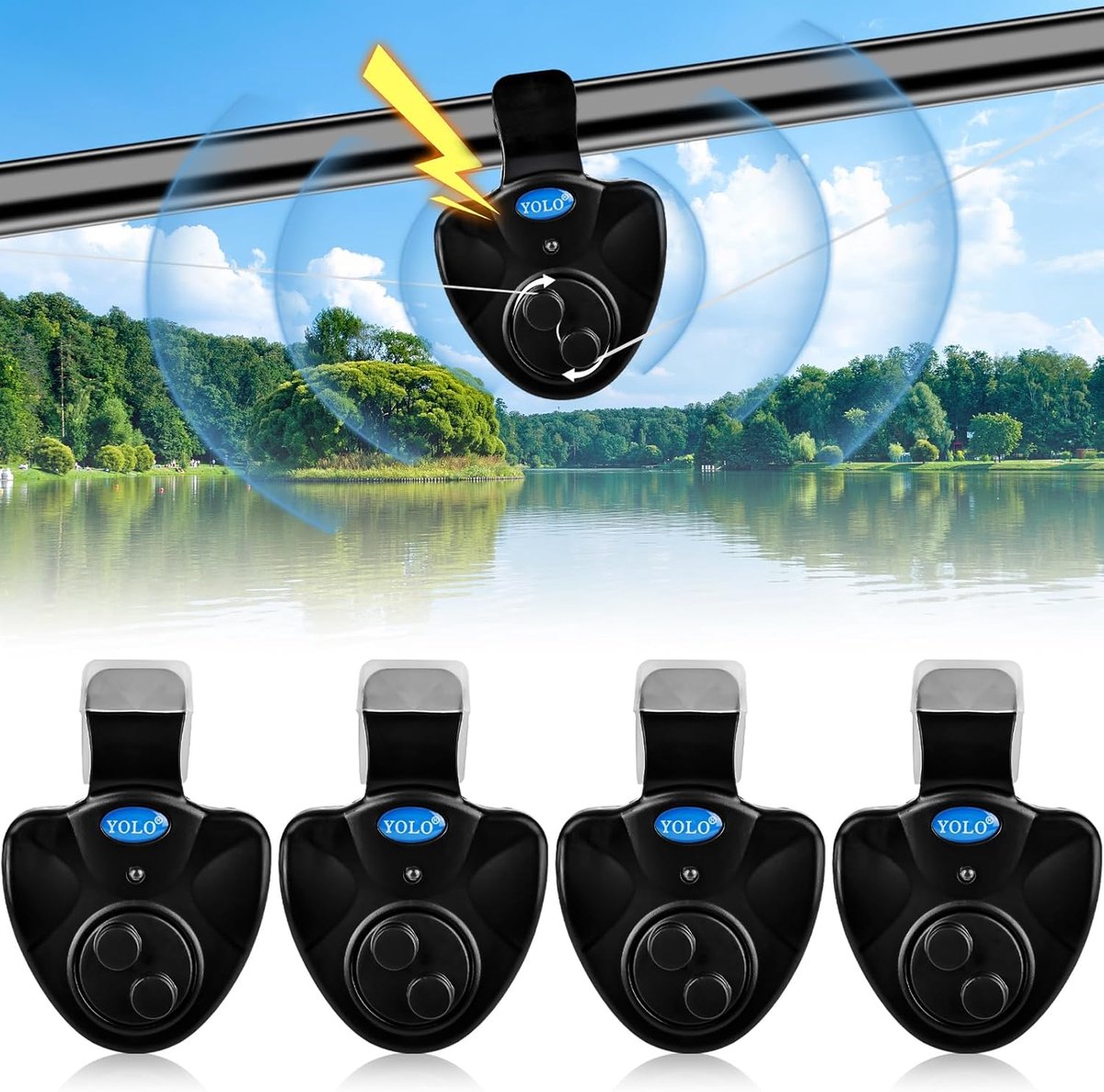 Elektronische Beetverklikker voor Vissen - 4 Stuks met LED Indicator en Akoestische Signalering