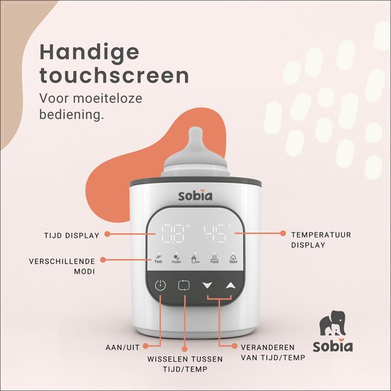 Sobia 8-in-1 Flessenwarmer - Snel opwarmen, warmhouden en steriliseren - Flessenwarmer - Incl gratis E-Book - Verwarming van vloeistoffen en eten van Sobia® — afbeelding 2