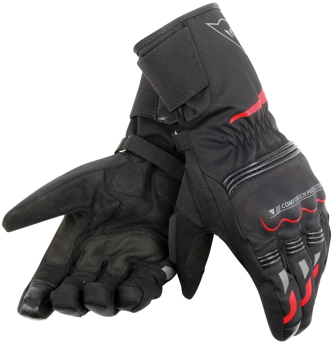 Dainese Tempest Unisex D-Dry Long Handschoenen Zwart Rood - Handschoen