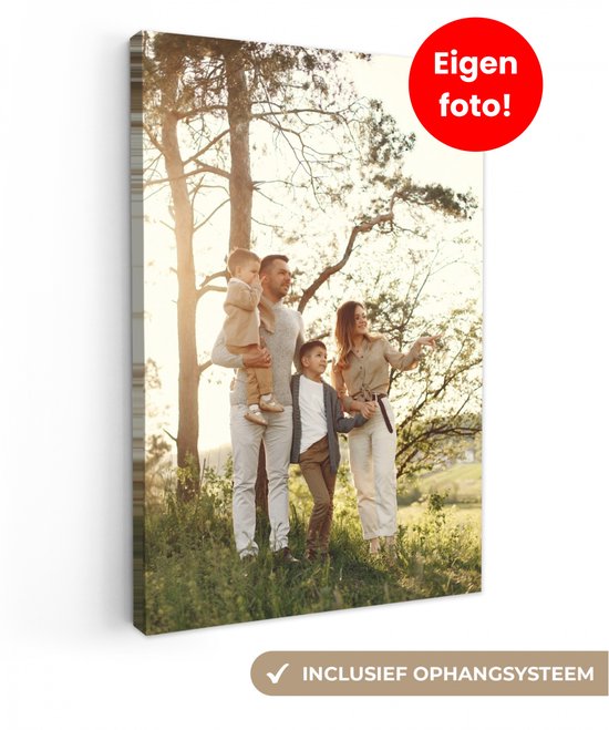 Canvas schilderij 20x30 cm - Foto op canvas - Gepersonaliseerd cadeau - Muurdecoratie woonkamer - Moederdag cadeautje