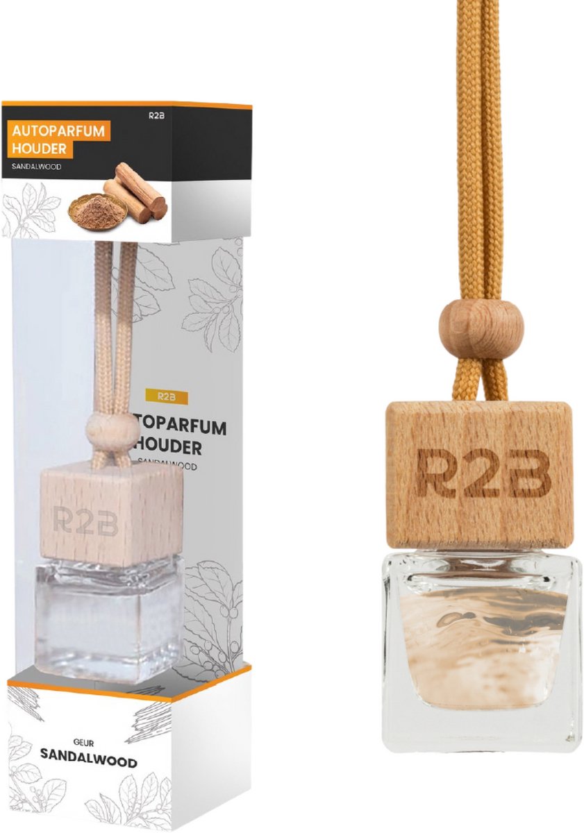 Goedkoopste R2B Auto Parfum Hanger - Sandalwood - 8 ml - Autogeur - Autoparfum - Auto Luchtverfrisser - Geurverfrisser Thuis/Kantoor - luchtverfrissers