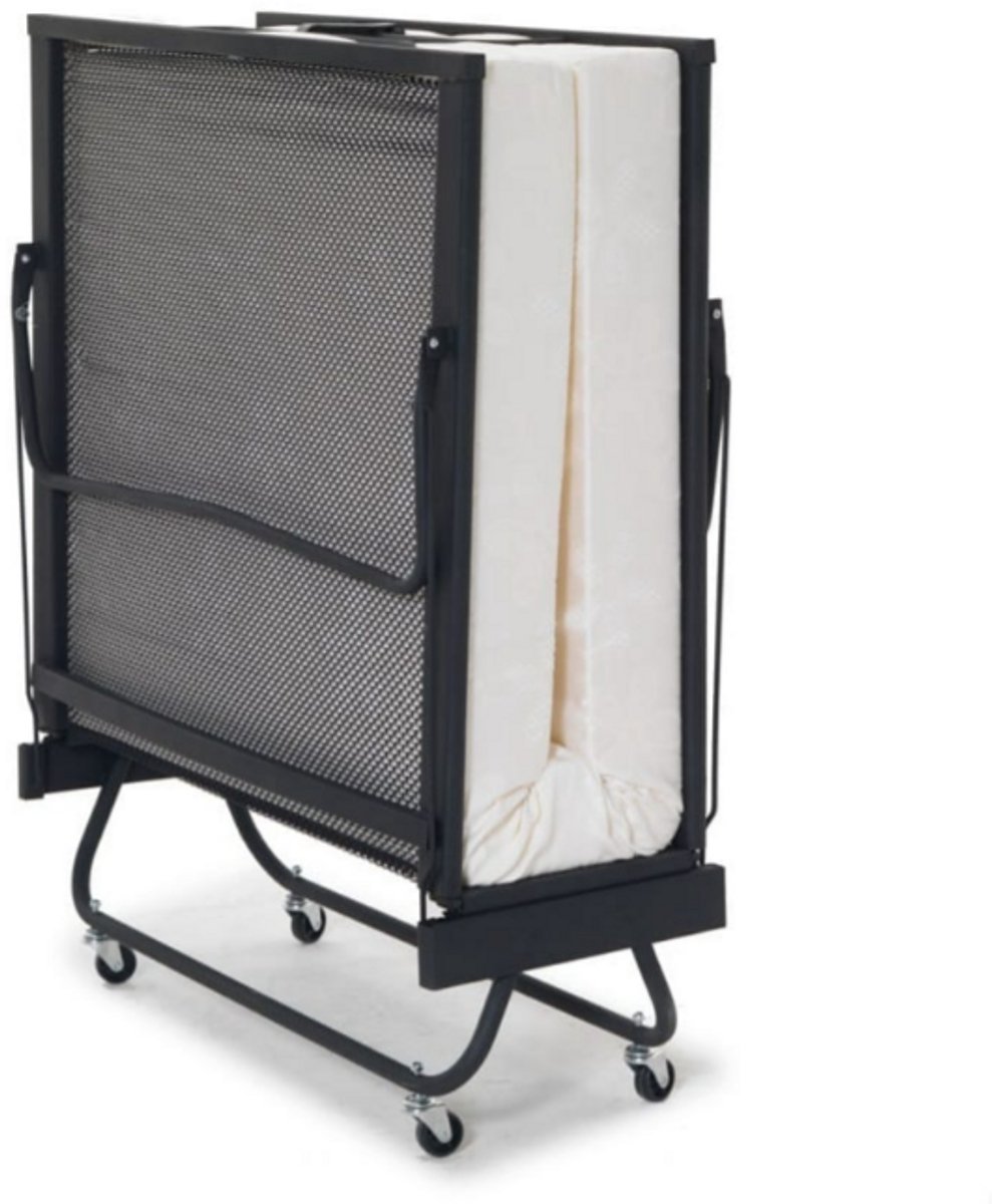 Nessa® Vouwbed spiraal 1 persoon 90x200 zwart