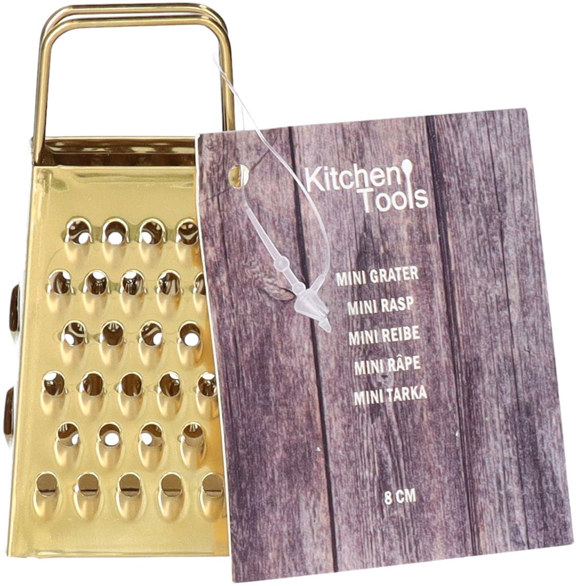 Mini rasp - goud - RVS - kleine rasp - keukenrasp - handrasp - 4-zijdig