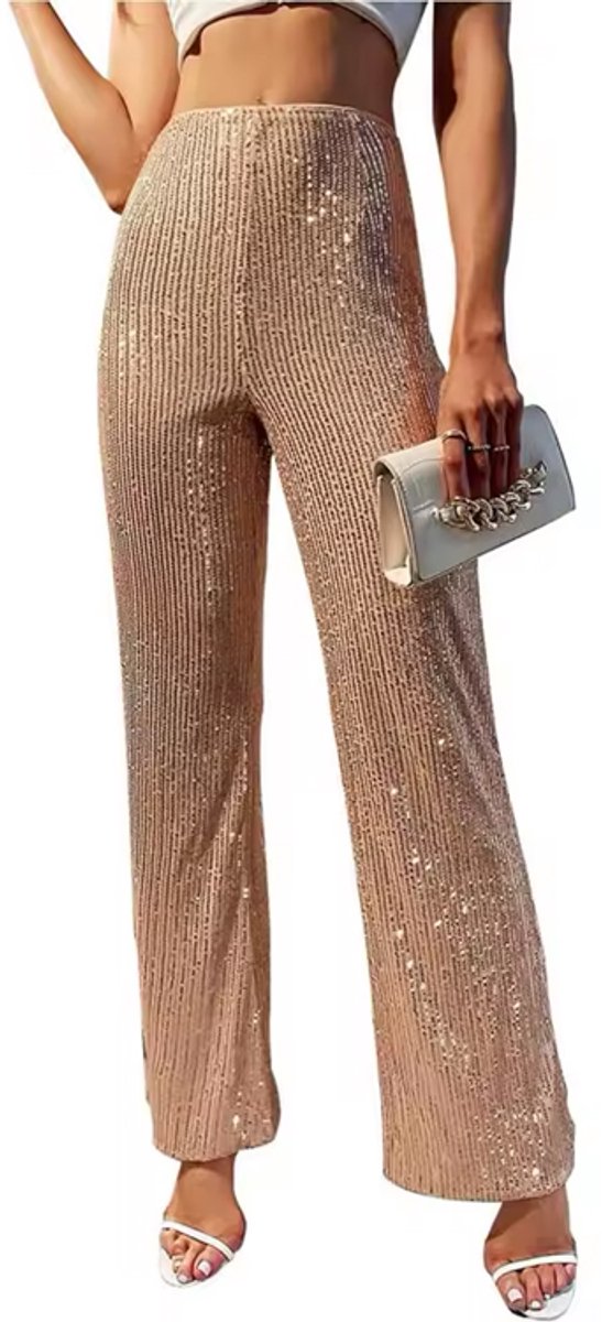 Glitter Legging Goud - Dames Broek - Feest - Party - Glanzend