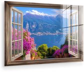 MuchoWow® Peinture sur verre 90x60 cm - Peinture sur verre acrylique - Vue - Berg - Paysage - Vue - Lac - Photo sur verre - Décoration murale salon - Décoration murale chambre - Peintures